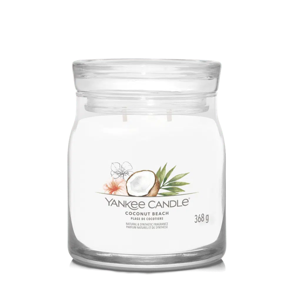 Yankee Candle Coconut Beach doftljus i glasburk.