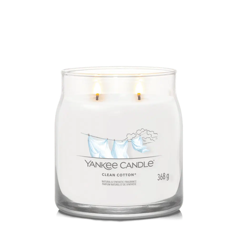 Doftljus med tre vekar, Clean Cotton, Yankee Candle.