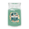 Yankee Candle Holiday Winterfest ljus, grönt med apelsinmotiv, 567g.